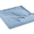 double bed blanket with  satin strim